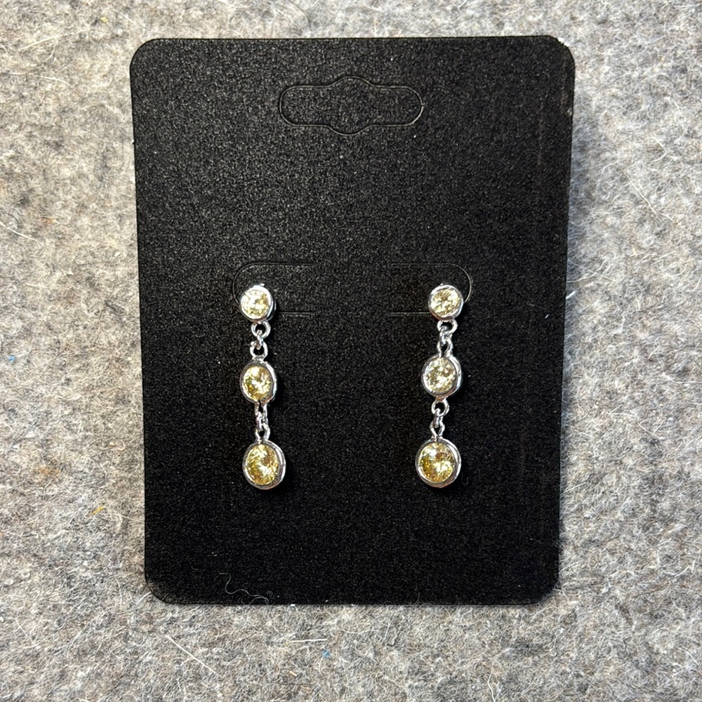 Elegant Triple Drop Crystal Dangle Earrings Silver Tone | Bridal Prom  Jewelry